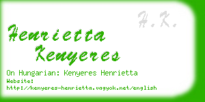 henrietta kenyeres business card